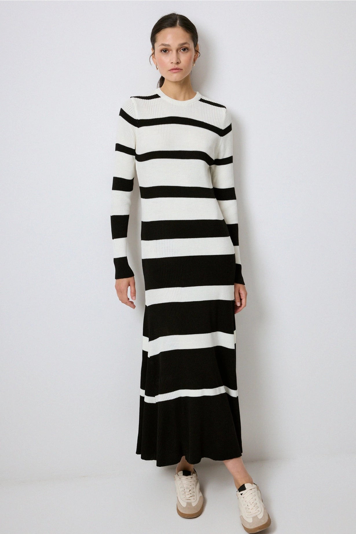 Striped Knit Maxi Dress