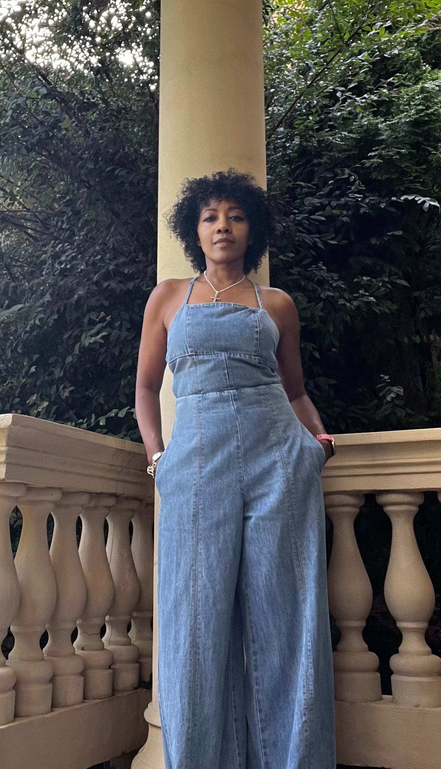 Denim Wide Leg Jumpsuit