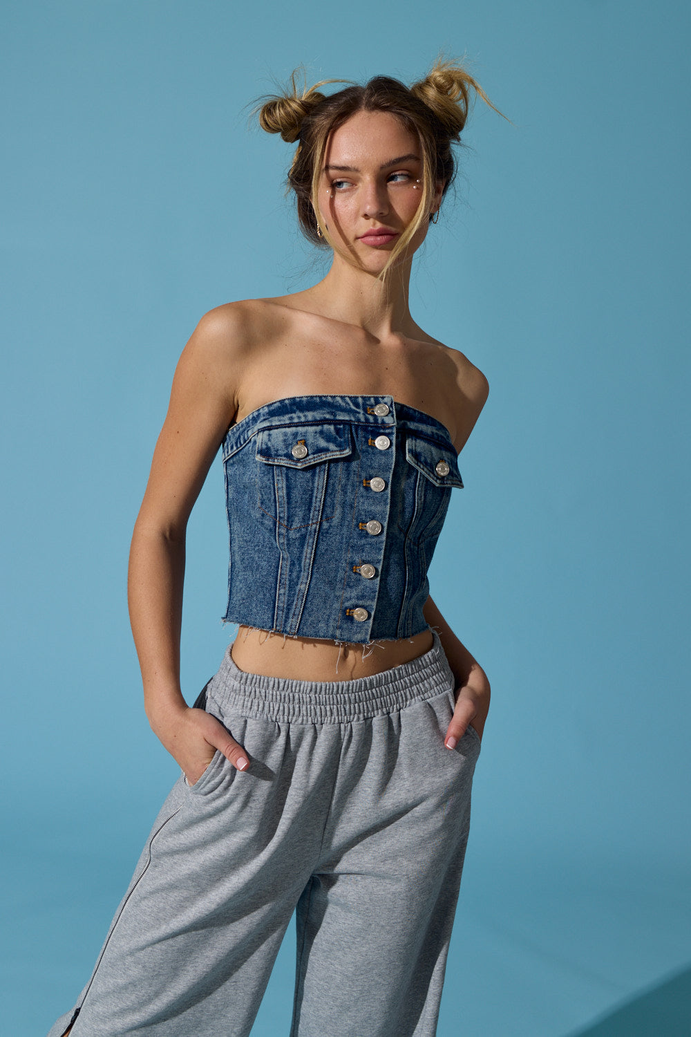 Denim Corset Top