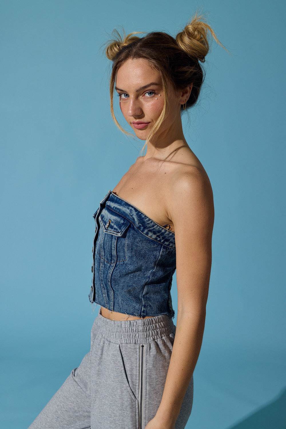 Denim Corset Top