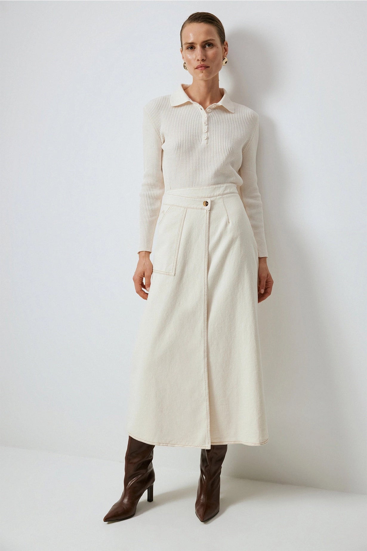 Denim Wrap Skirt