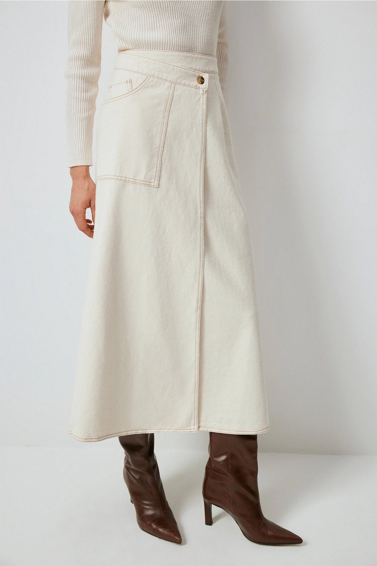 Denim Wrap Skirt