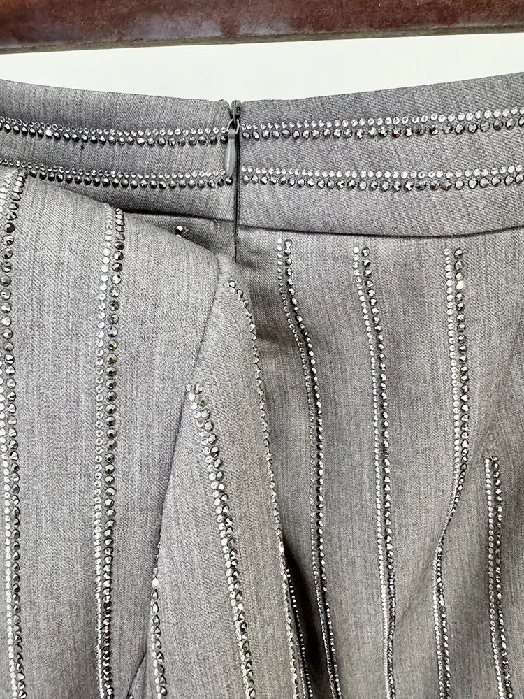 Double-Breasted Pantsuit w\Hand-Sewn Diamonds