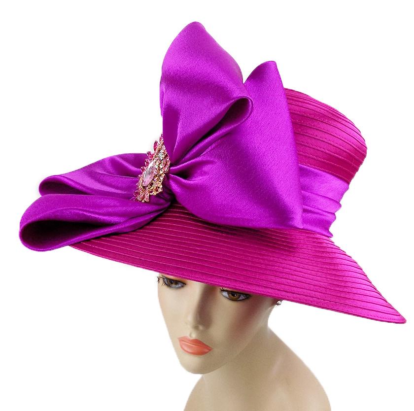 Designer Hat with Bow Accent