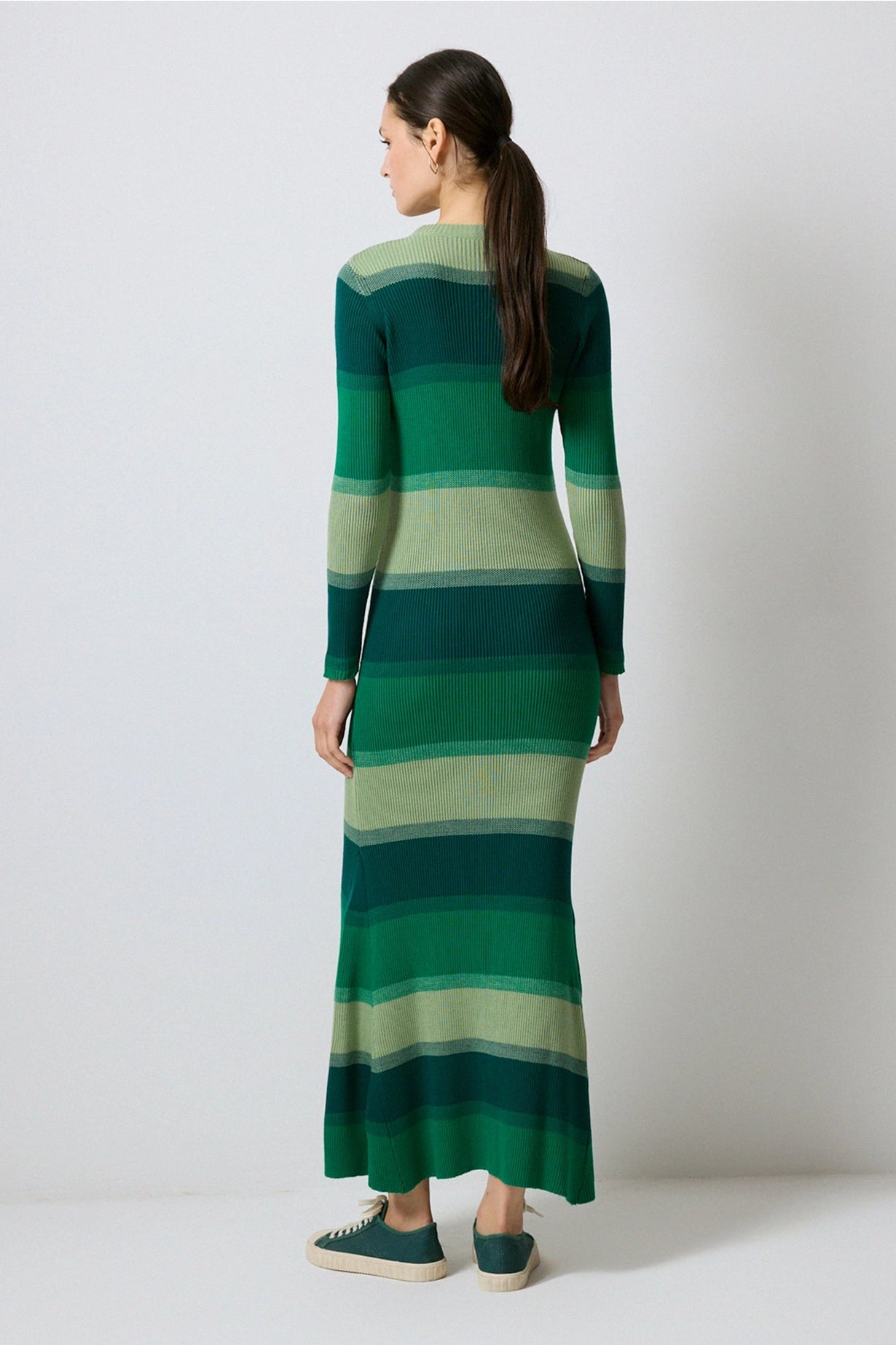 Striped Knit Maxi Dress