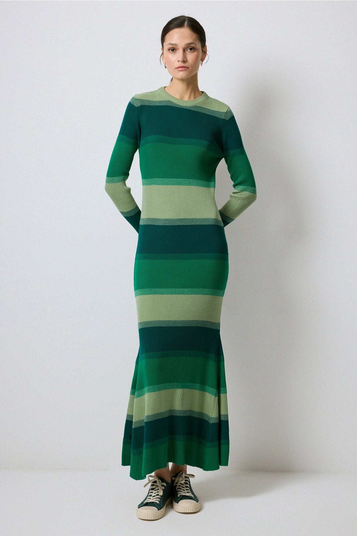 Striped Knit Maxi Dress