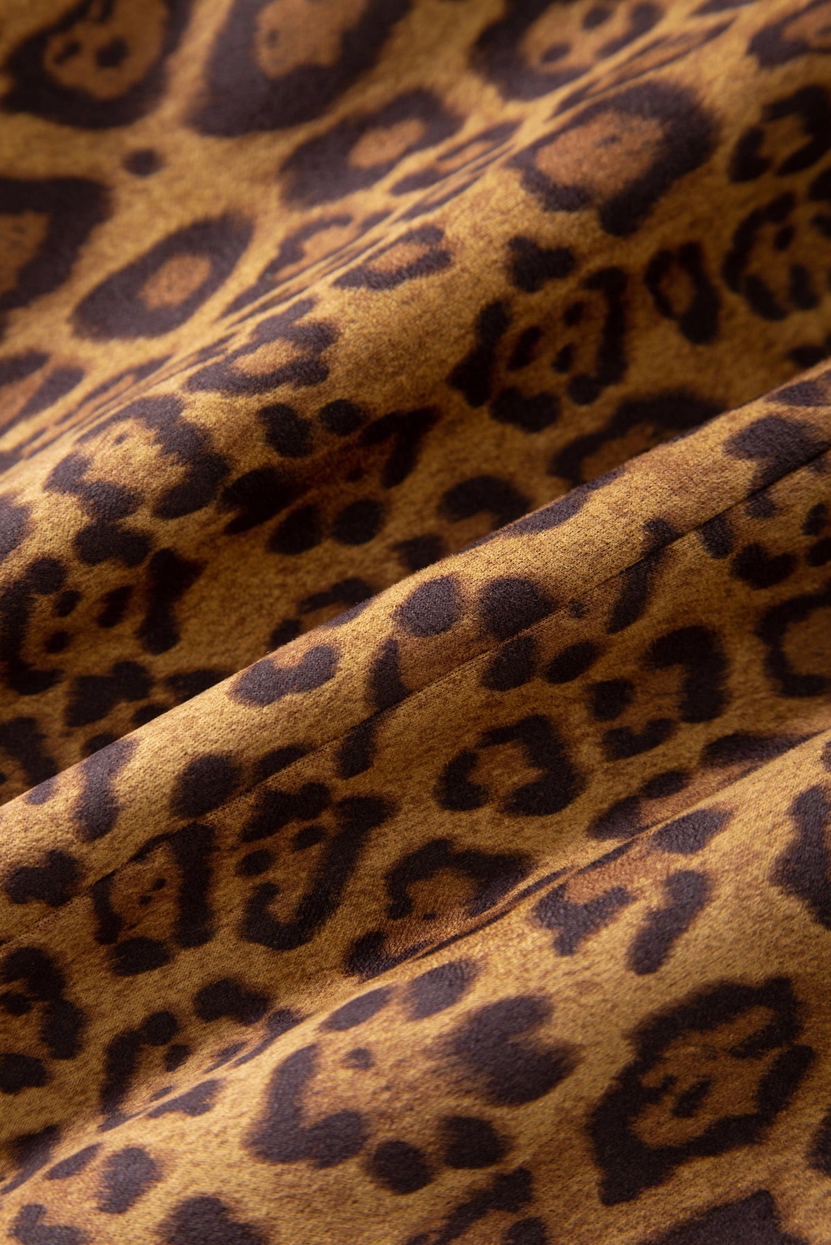 Leopard Print Faux Suede Cropped Jacket