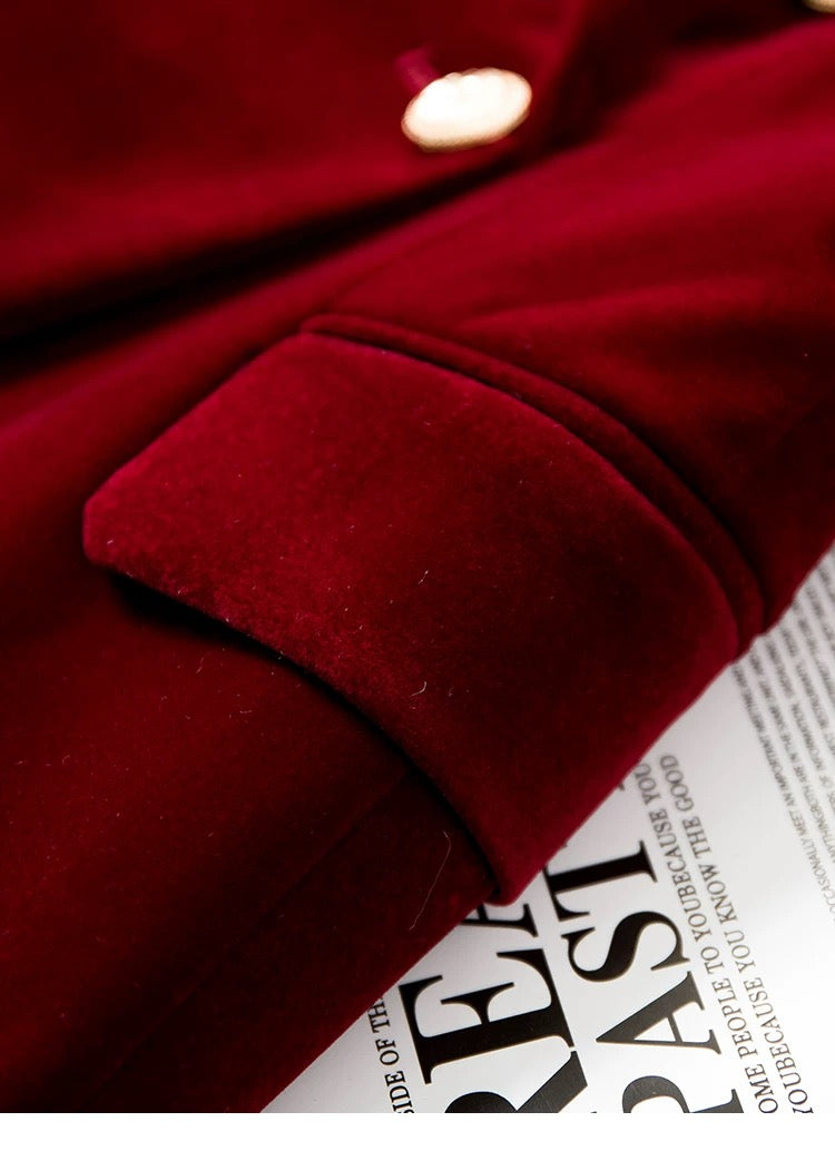 Velvet Double Breasted Blazer