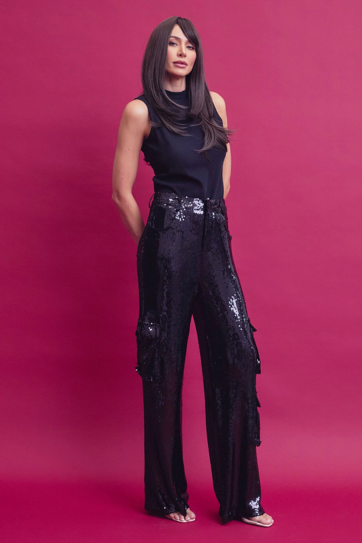 Sequin Cargo Pants