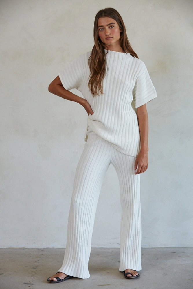 Ribbed Mock Neck Lounge Set