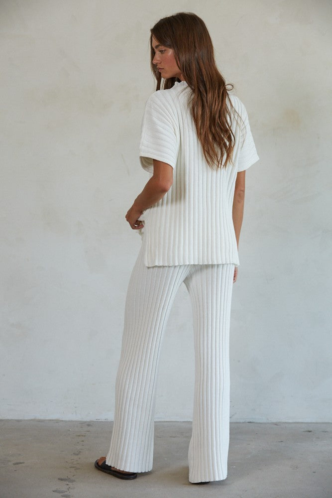 Ribbed Mock Neck Lounge Set