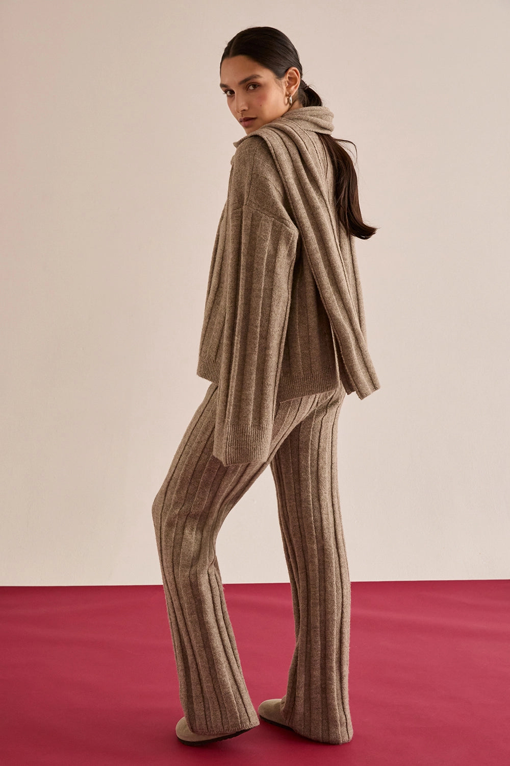 Kenny Ribbed Three-Piece Sweater Lounge Set