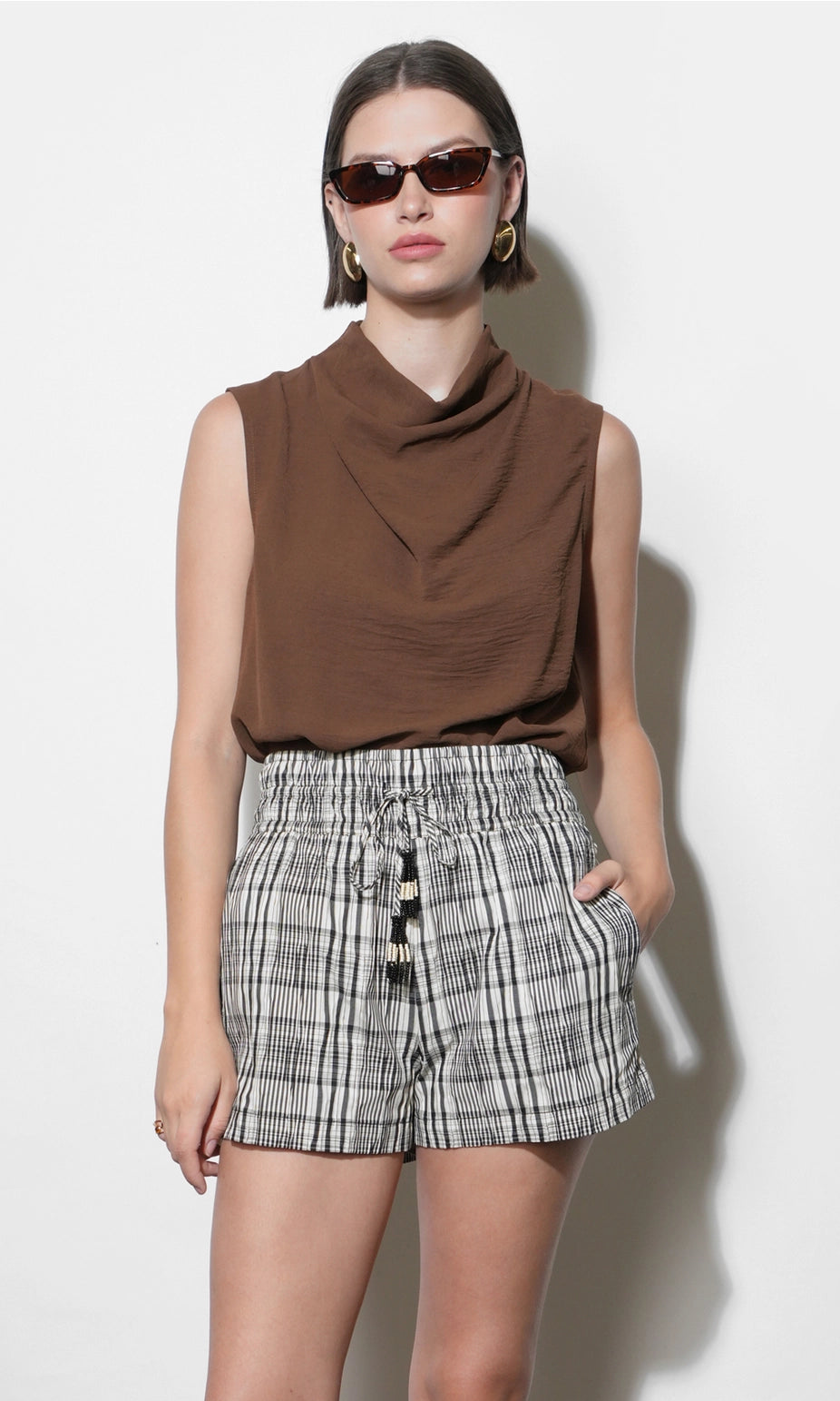 Evelyn Sleeveless Drawstring Top and Shorts