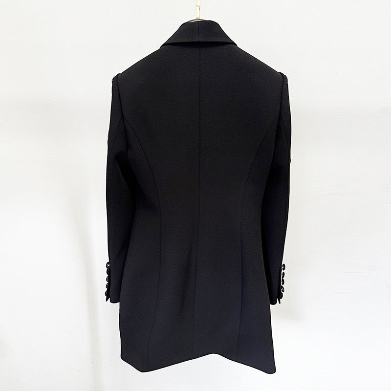 Beaded Shawl Collar Blazer Dress