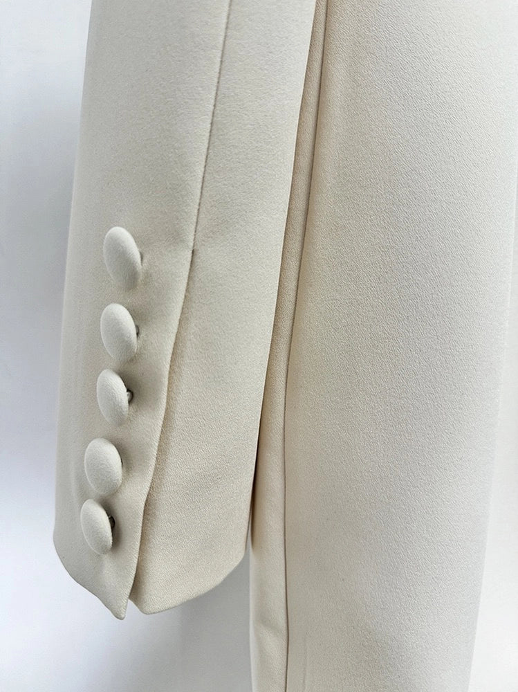 Beaded Shawl Collar Blazer Dress