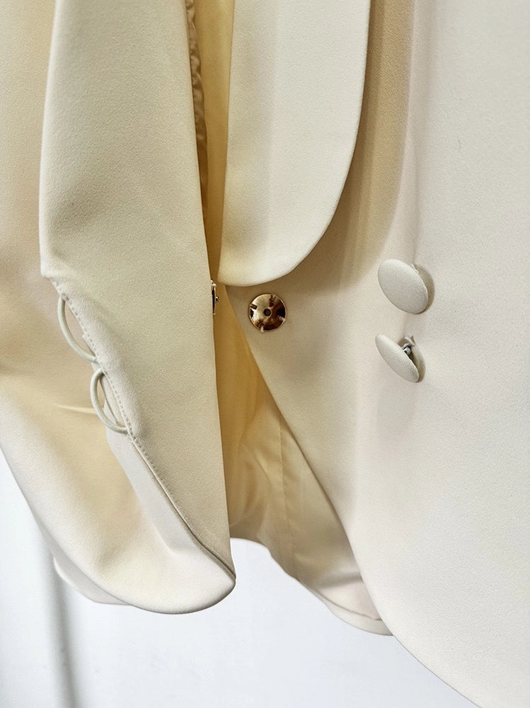 Beaded Shawl Collar Blazer Dress