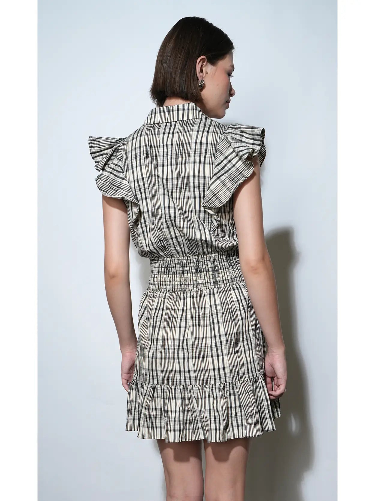 Mabel Belted Plaid Mini Dress