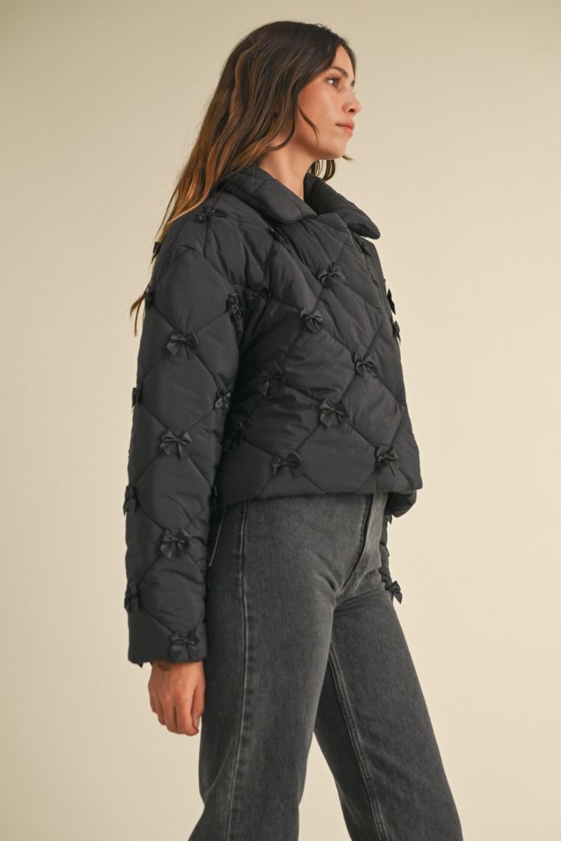 Quilted Padded Ribbon Bow Detail Jacket (COMING SOON!)