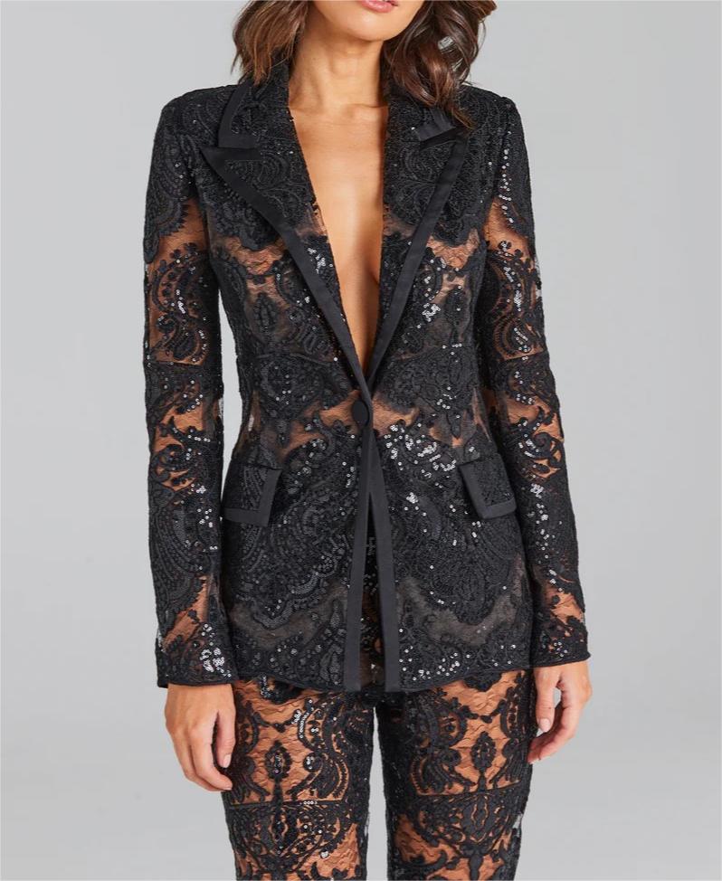 Glam Sequin Lace Suit (2 Colors)
