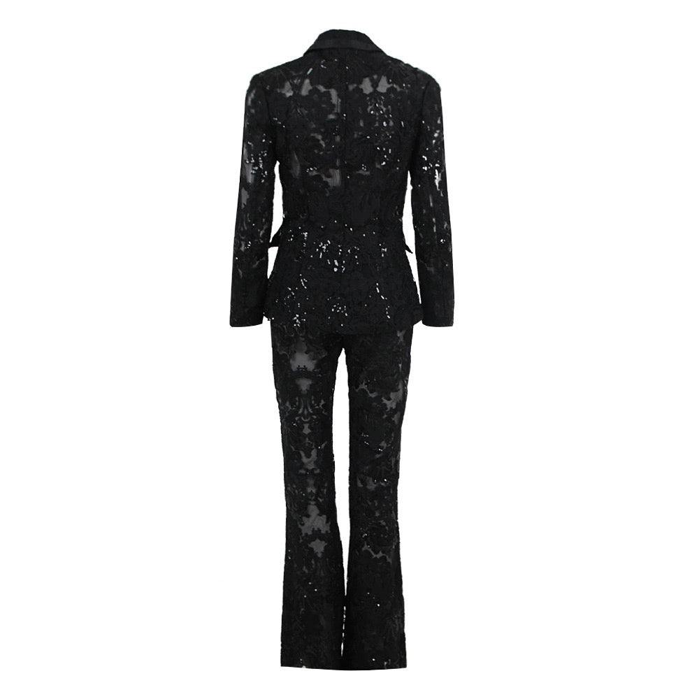 Glam Sequin Lace Suit (2 Colors)