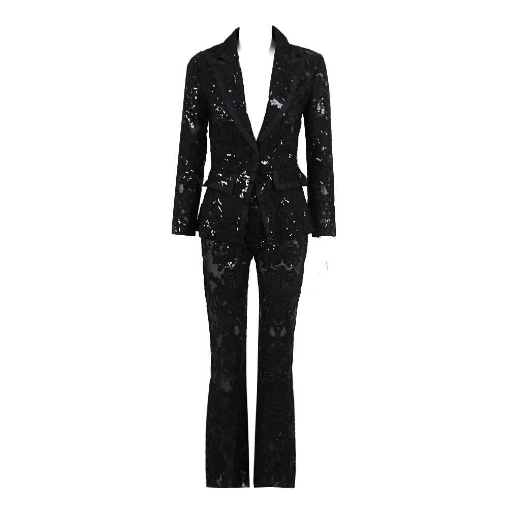 Glam Sequin Lace Suit (2 Colors)