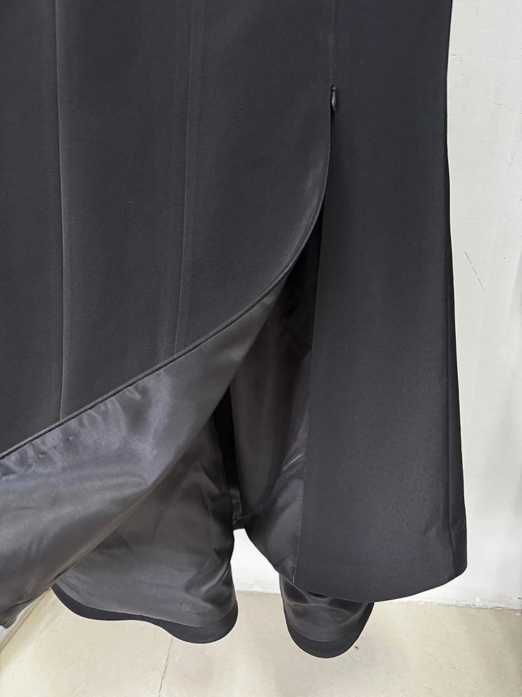 Hand-Embellished Beaded Suit Jacket with Slit Skirt