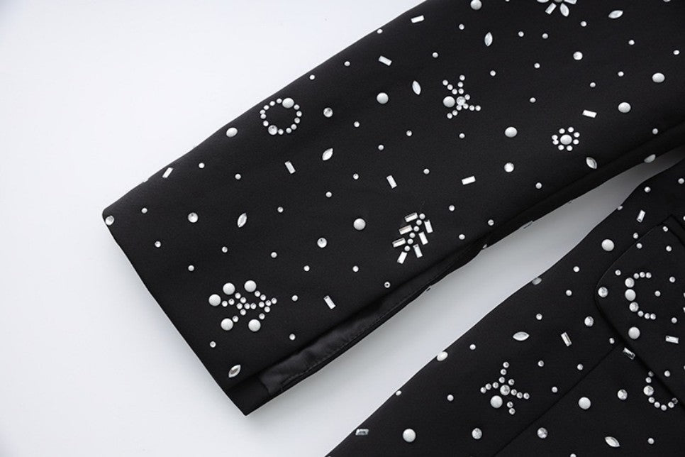 Rhinestone-embellished Elegant Pantsuit