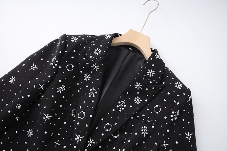 Rhinestone-embellished Elegant Pantsuit