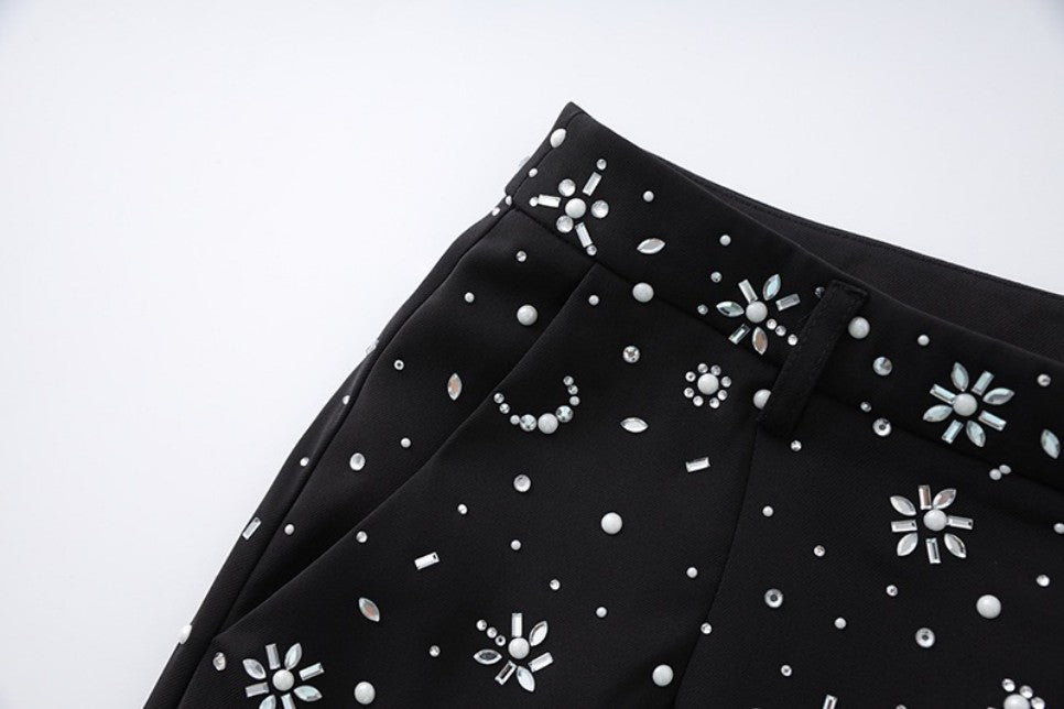 Rhinestone-embellished Elegant Pantsuit