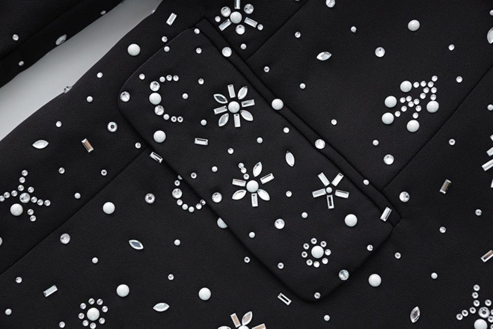 Rhinestone-embellished Elegant Pantsuit