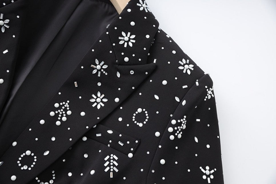 Rhinestone-embellished Elegant Pantsuit