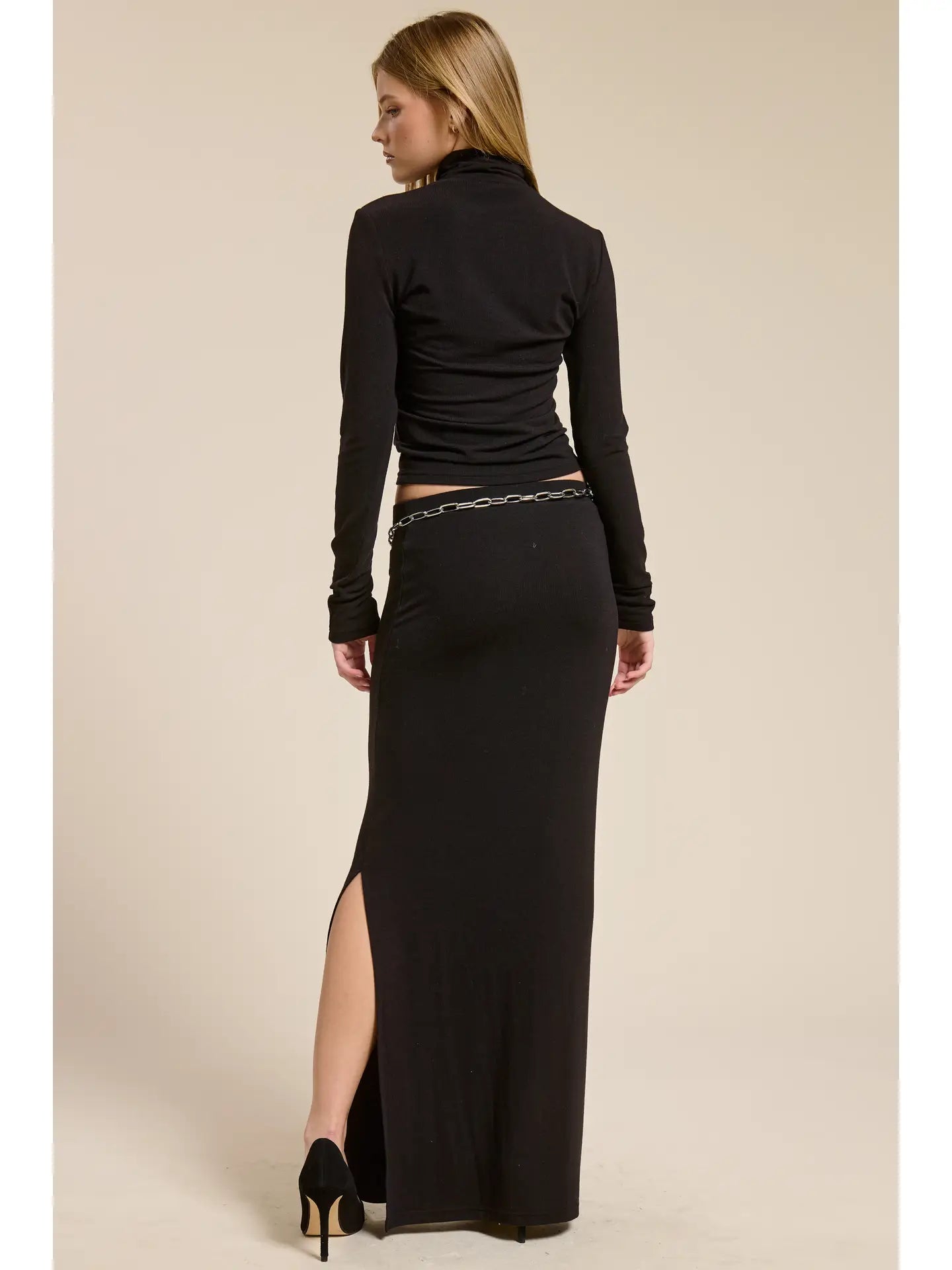 Turtleneck Top and Maxi Skirt (2 Colors)