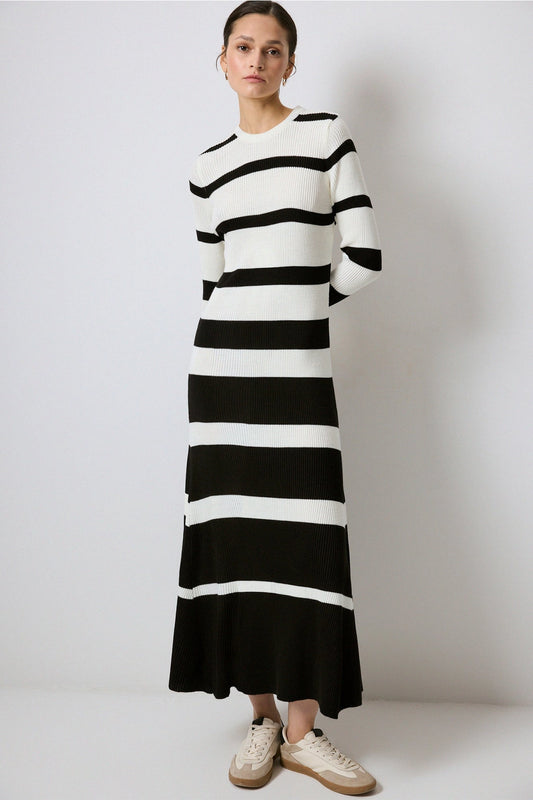 Striped Knit Maxi Dress