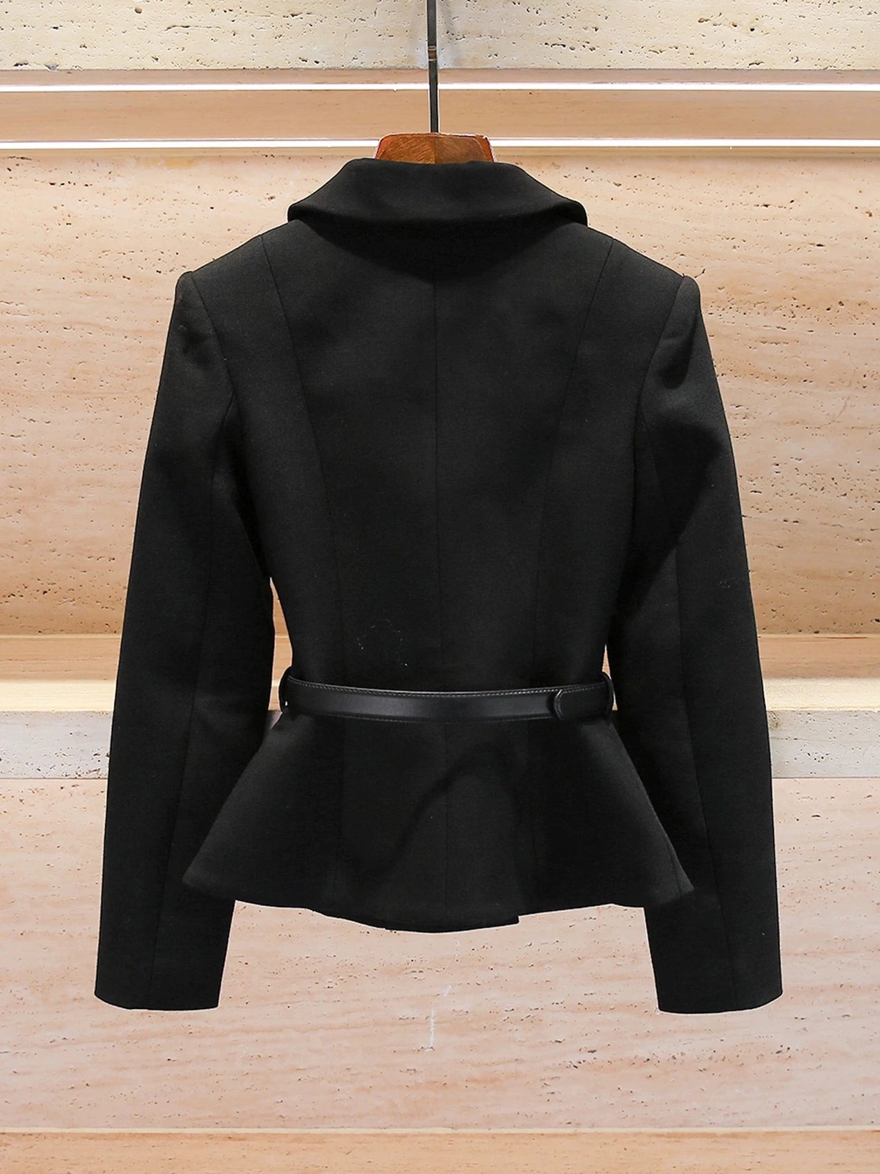 Wool Blend Double-breasted Blazer Pantsuit