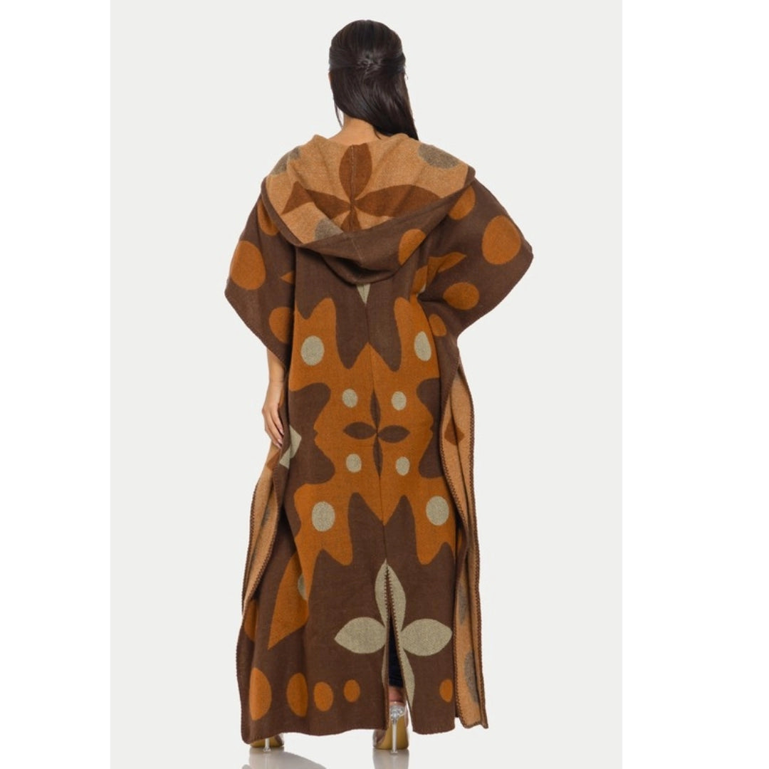 Charlotte Hooded Open Cardigan Poncho (Lightweight)