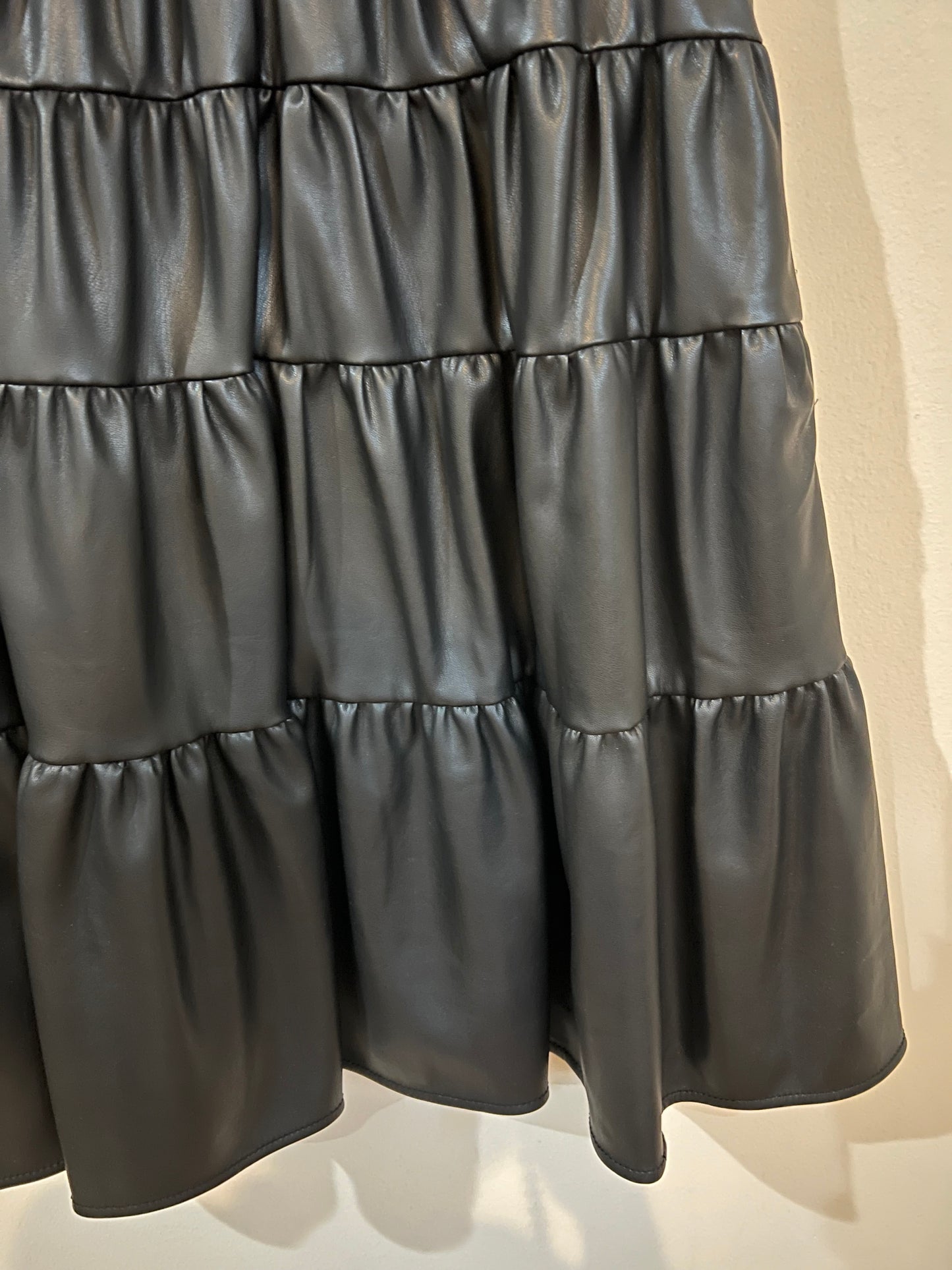 Staud Mini Cocoon Vegan Leather Dress (Black)