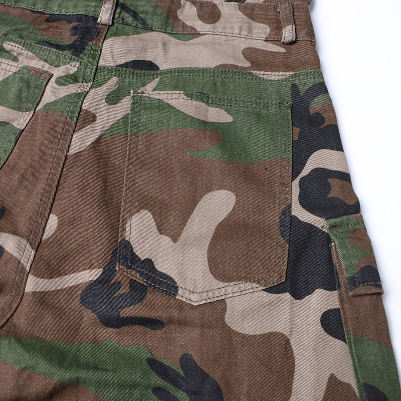 Camouflage Strapless Wide-Leg Jumpsuit