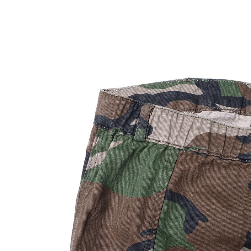 Camouflage Strapless Wide-Leg Jumpsuit