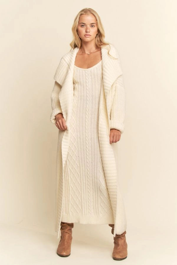 Cable Knit Cardigan and Dress Set