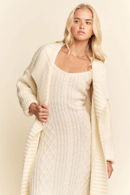Cable Knit Cardigan and Dress Set