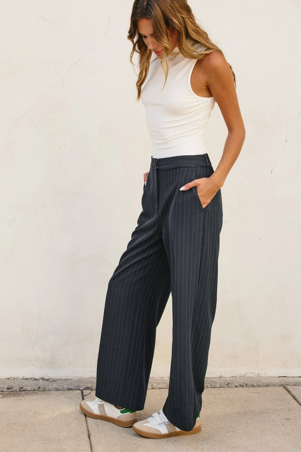 Strictly Business Pinstriped Pants