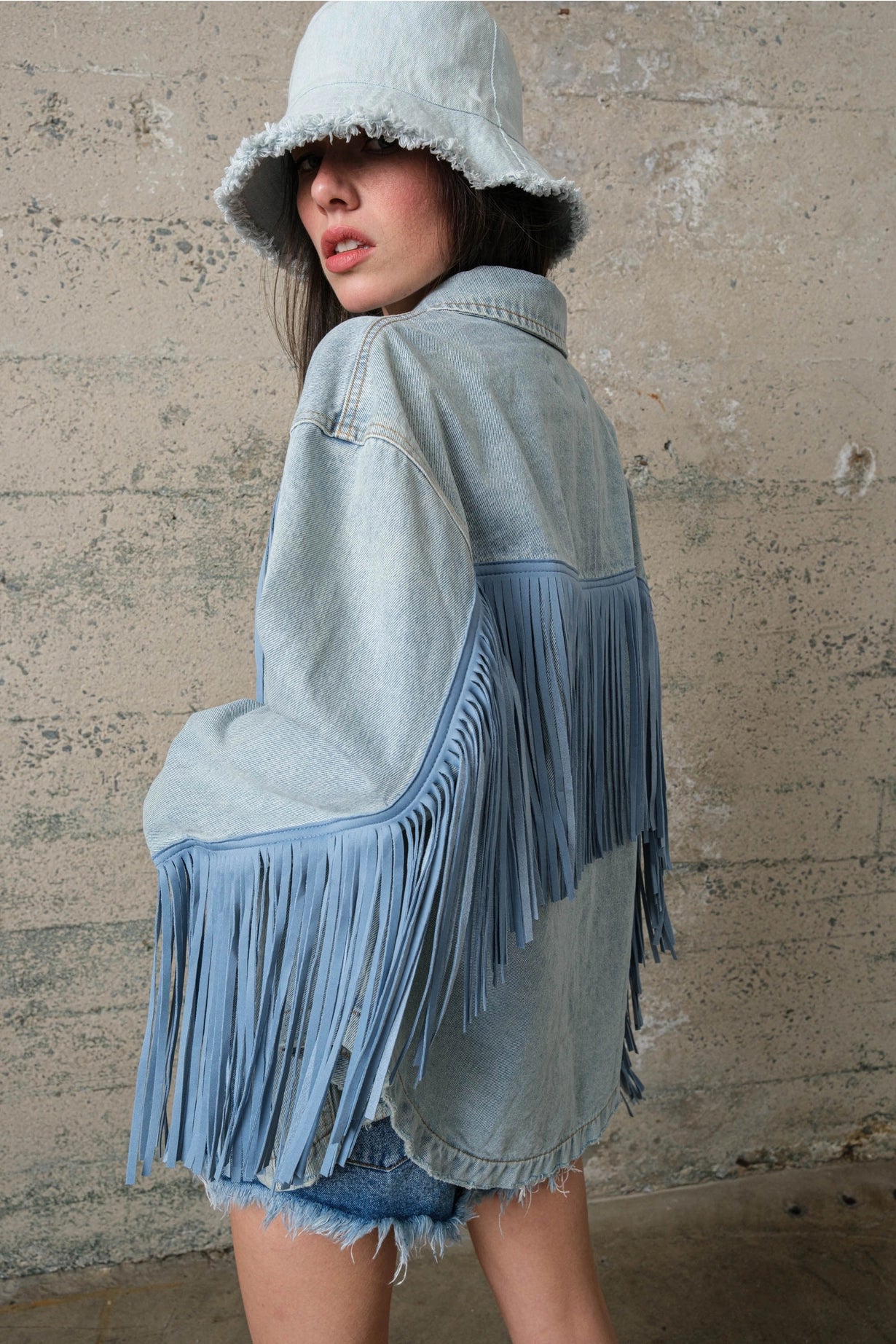 Denim Fringe Jacket