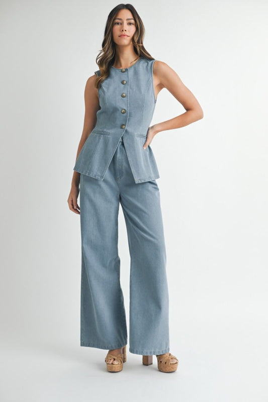 Denim Tailored Vest and Pants (PREORDER)