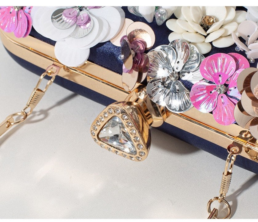 Hand-Beaded Floral Evening Clutch