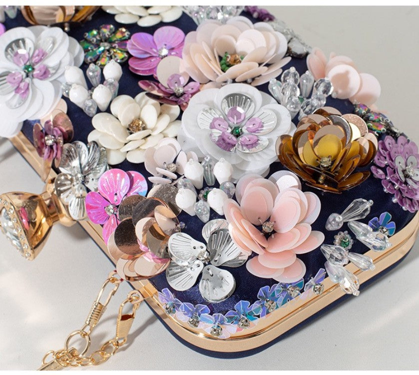Hand-Beaded Floral Evening Clutch
