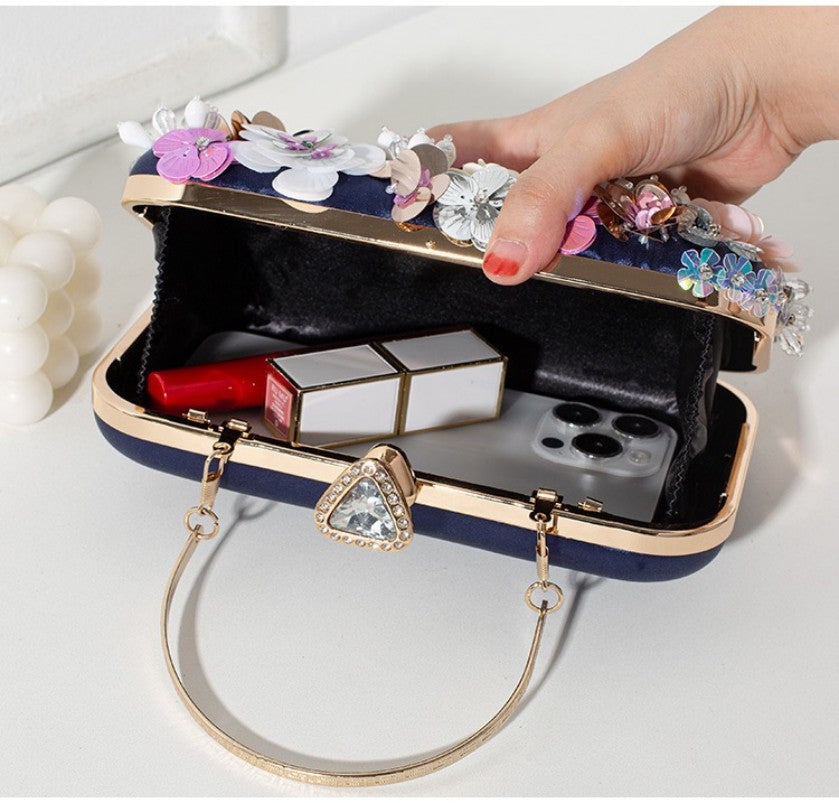 Hand-Beaded Floral Evening Clutch
