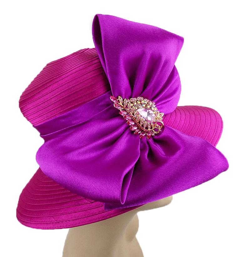 Designer Hat with Bow Accent