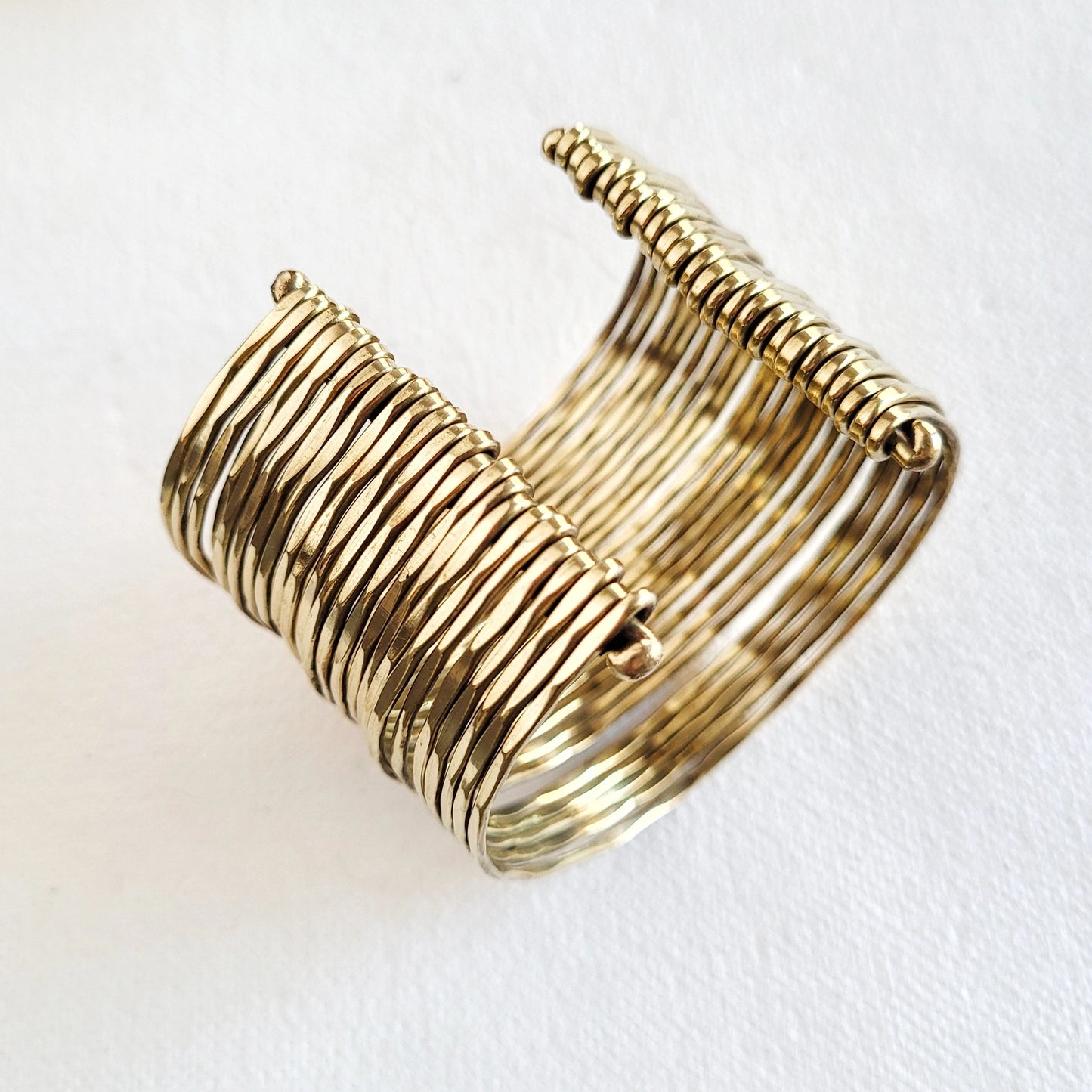 Gold Multi Layered Wire Cuff Bracelet Bohemian Style