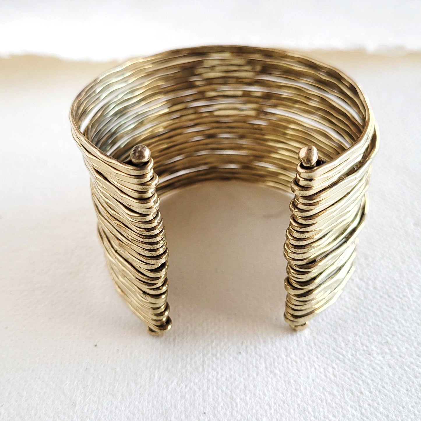 Gold Multi Layered Wire Cuff Bracelet Bohemian Style