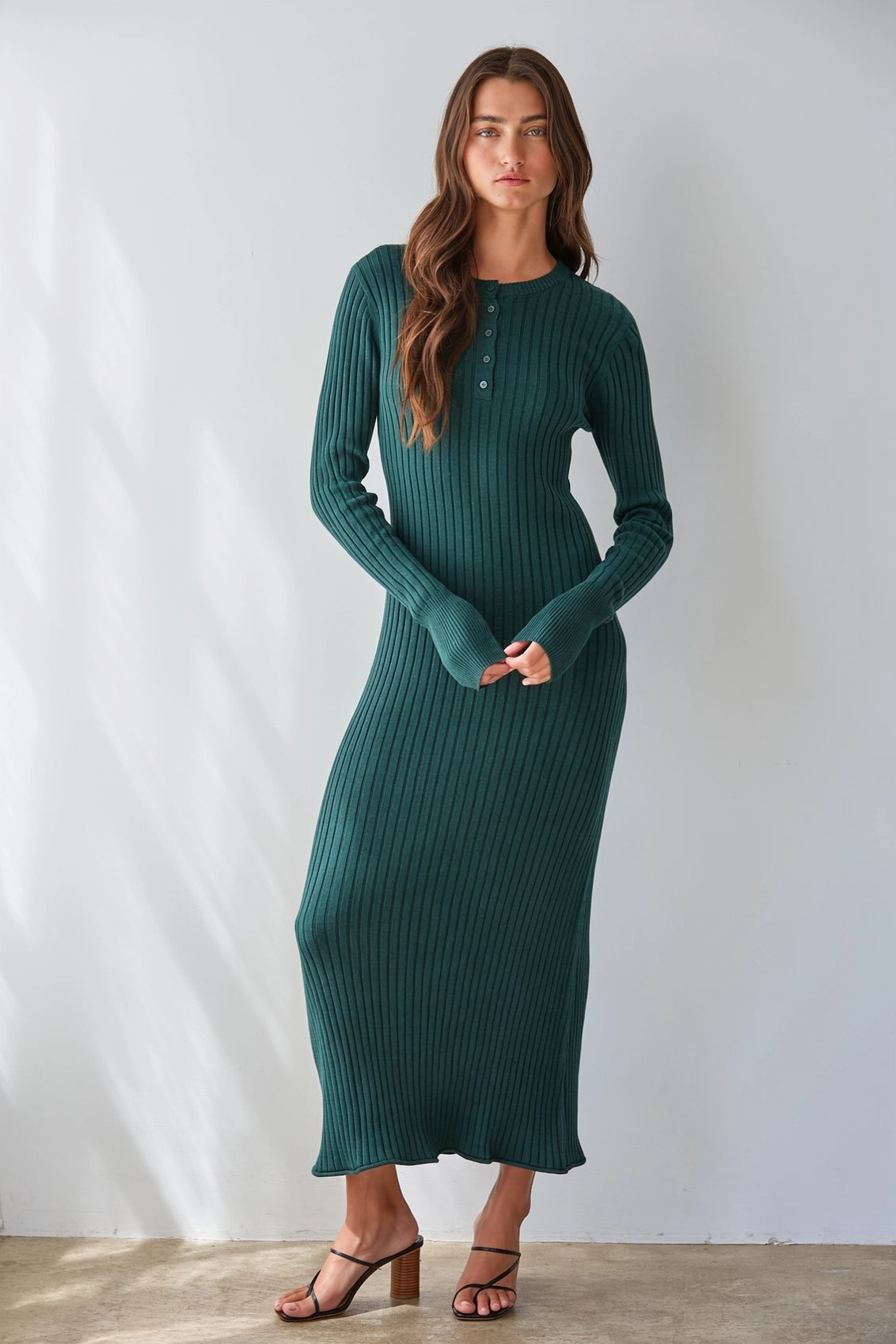 Knit Sweater Pencil Midi Dress